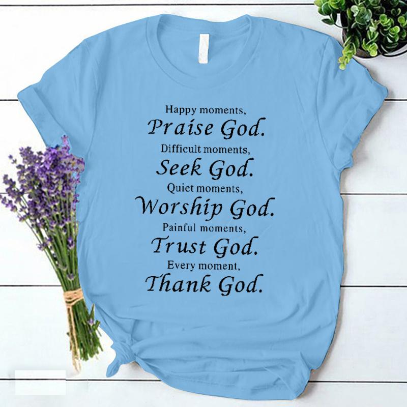 Trust God Thank God Harajuku Tshirt Lovely Faithful Vintage Clothes High Street Kpop Tees 90s Trend Graphic T Shirts Camisetas