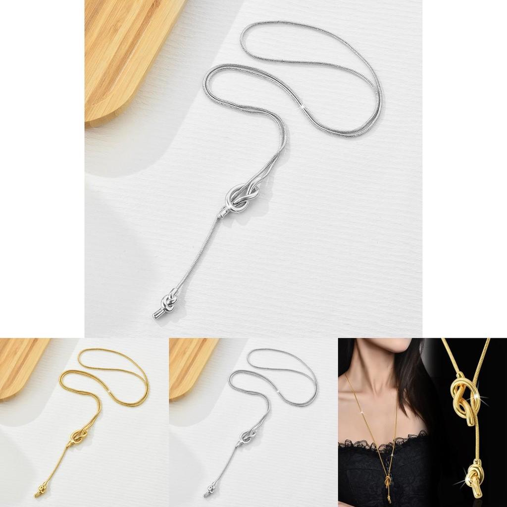 Trendy Long Gold Sweater Chain Necklace For Women Crafted From Durable Titanium Steel