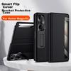 Foldable Protective Case for Honor Magic Vs, Full Protection Magnetic Stand Back Genuine Leather, Black