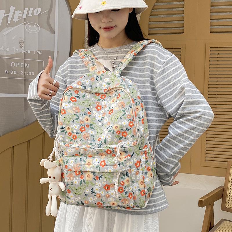 School Bag Female Junior High School College Student Small Fresh Cute Backpack Large Capacity High School Student Backpack Travel Backpack