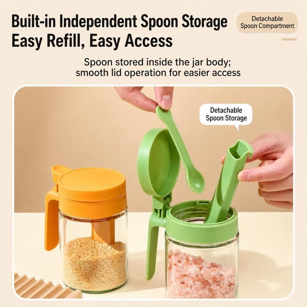 Self Sealing Lid Spice Storage Container Kitchen Seasoning Jar Cooking Flavor Storage