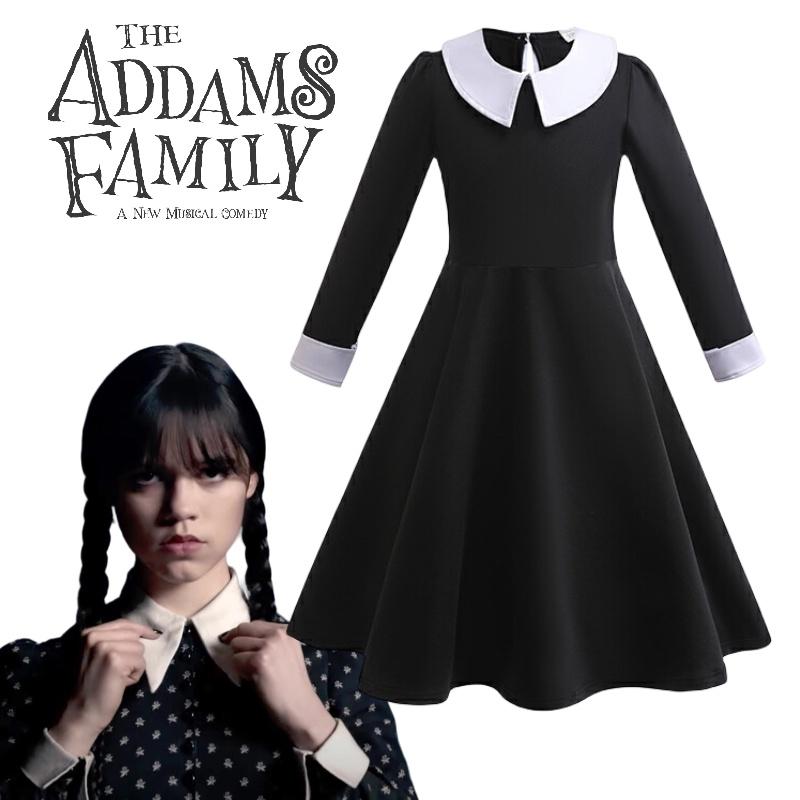 New Kids Long Sleeve Dress Adam's Family Cosplay Princess Style