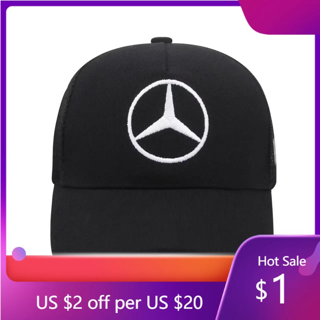 2025 Heißer Modischer Leder-Netzstoff-Hut Snapback Trucker Outdoor Sport Laufen Verstellbare Baseballkappe Für Mercedes Benz B/C/E/S-Klasse