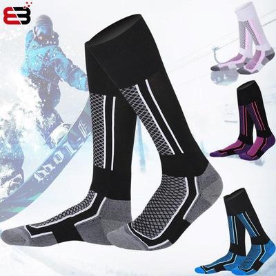 Unisex Long High Tube Ski Socks for Outdoor Winter Sports, Mountaineering, Warm Thick Towel Bottom, Kids' Sizes Available.