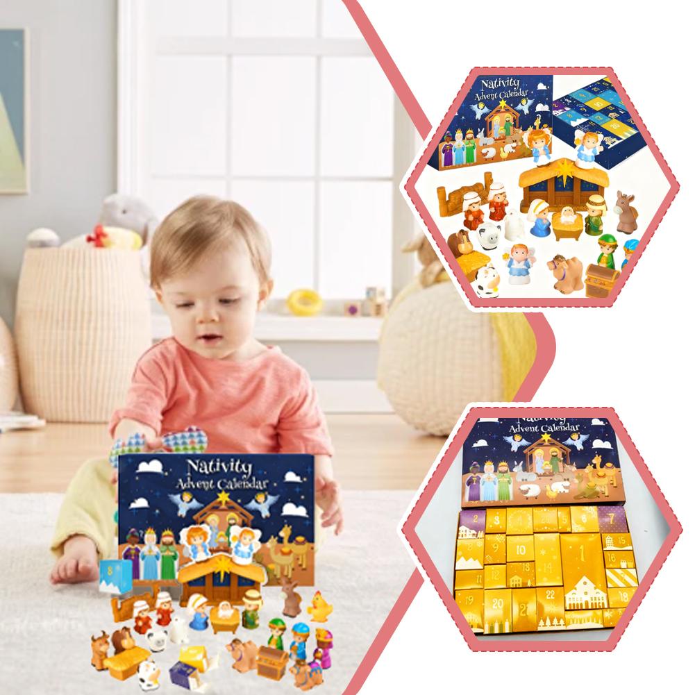 Nativity Advent Calendar 2025 Building Blocks 24-Days Fun Toy for Boys Girls Festival Gift Christian Advent Countdown Calendar