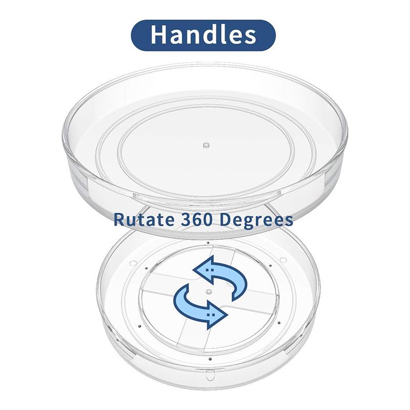 360° Rotating Spice Organizer 2 Tier Transparent Lazy Susan for Kitchen Counter Makeup Shelf Space Saving Turntable