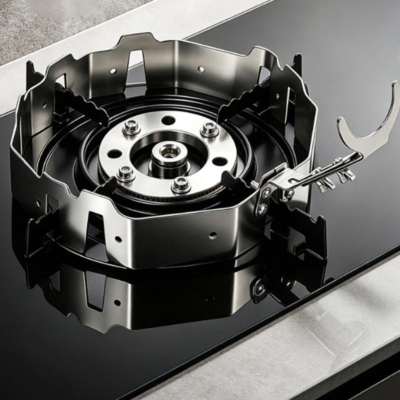 Gas Stove Cookware Support Rings, Rustproof Steel Gas Stove Windshield, Gather Fire Hood, Heat Saving for Home Cooking