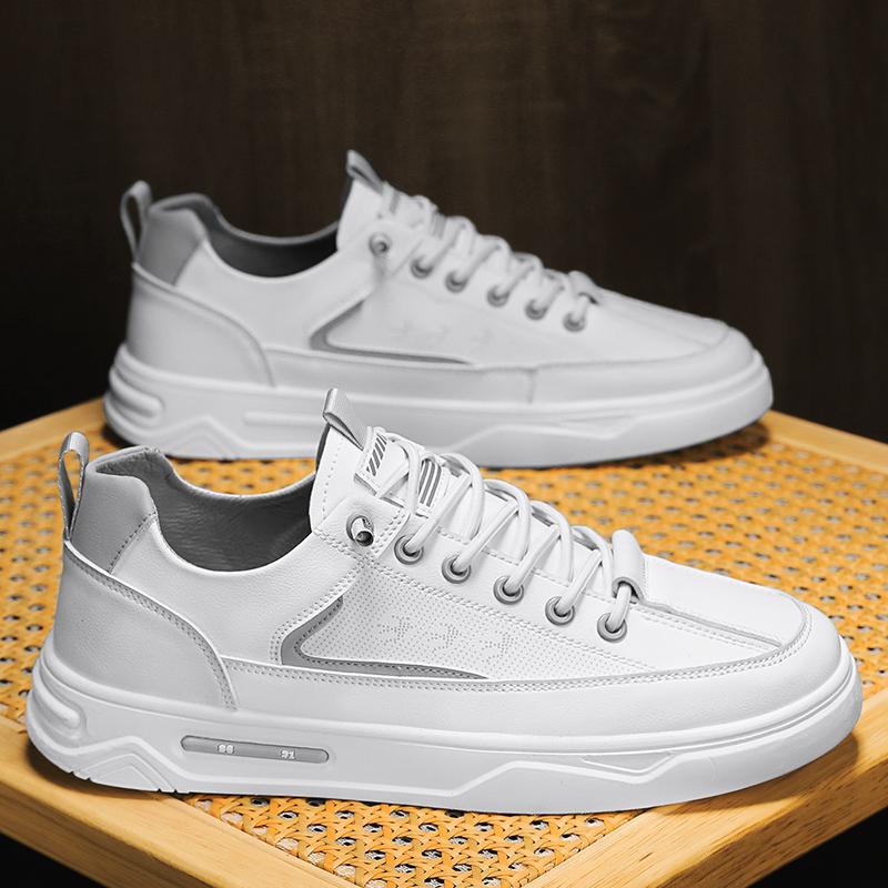 Men's Shoes 2025 New Spring Leather Board Shoes Men's Casual Little White Tide Shoes Student Youth Sports Shoes Men