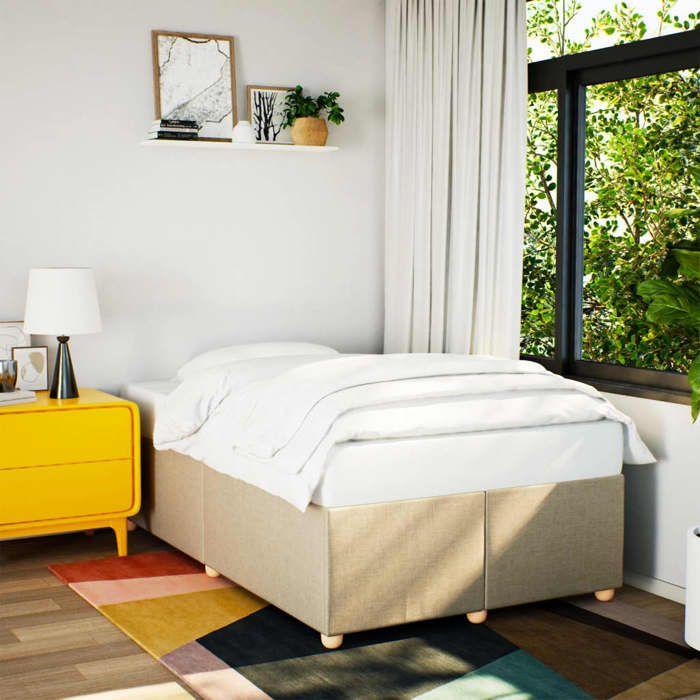 VidaXL Bed Frames Without Mattress Cream 120x200 Cm Fabric 3284727