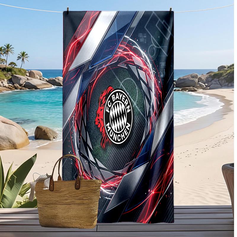 Asciugamano da Spiaggia Stampato Bayern Monaco Asciugamano Morbido ad Asciugatura Rapida Coperta da Spiaggia Rettangolare Grande Portatile per Viaggi Piscina