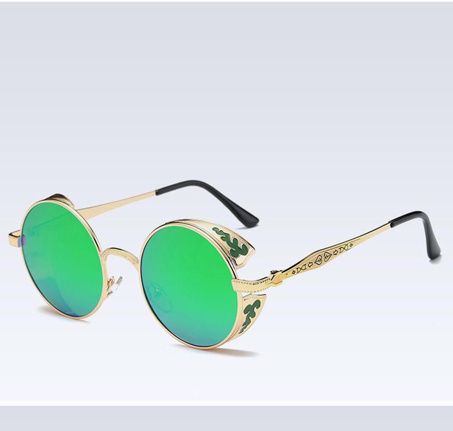 

Поляризованные Стимпанк Ретро Круглые Солнцезащитные Очки Зеркальные Очки Мужские Очки Женские GoldFrameGreenMirror