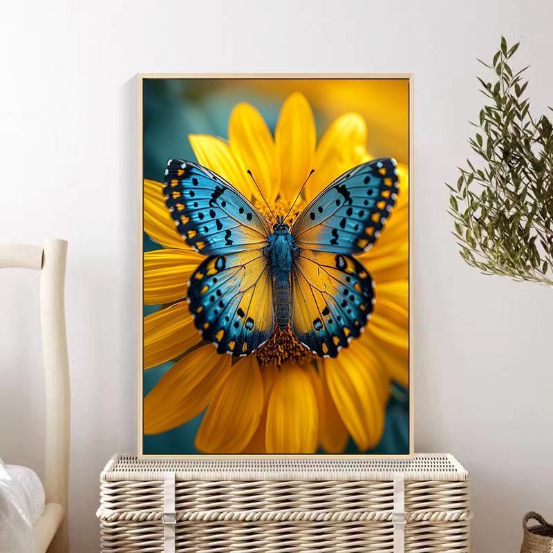 5d DIY Diamond Painting Cross Stitch Butterfly Flowers Diamond Embroidery Mosaic Full Round Drill Home Decor Crafts
