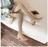 Fashion Elastic Long Faux Suede Boots Woman Over-the-knee Boots Casual Black Platform Shoes for Women Autumn Ladies Bottes