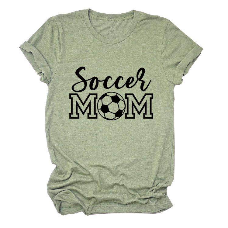 Soccer Mom European and American Crew Neck Women's Casual Loose Short-sleeved eBay Foreign Trade Spot Large Size Comfortable T-shirt