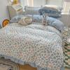 Princeznovský styl květinový čistá bavlna malý svěží čtyřdílný set krajková prostěradlo povlak na přikrývku prostěradlo s gumou postel třídílný povlak na přikrývku