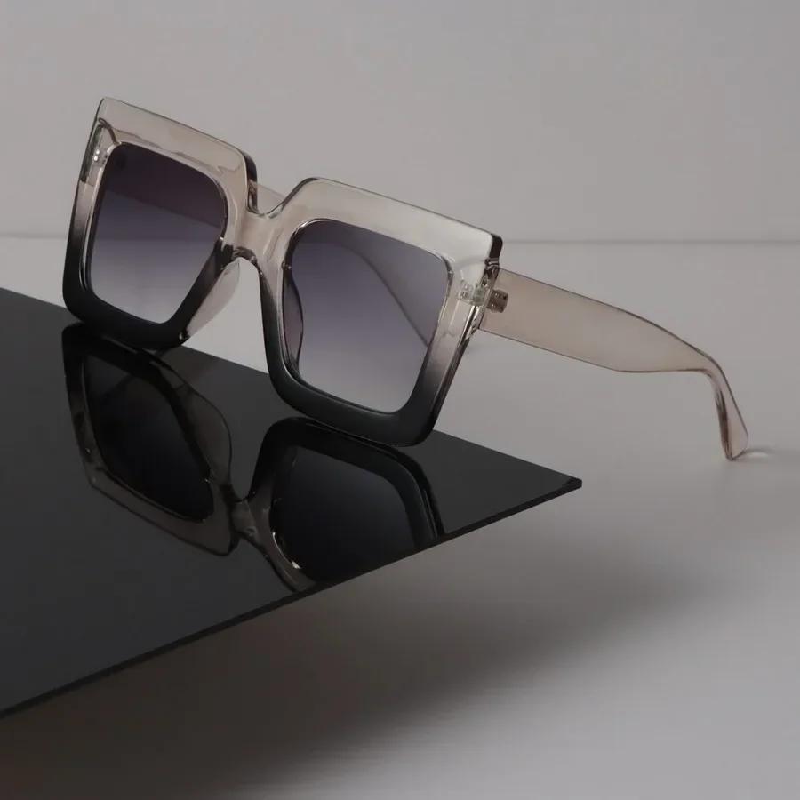 Große quadratische Sonnenbrille Damen Herren Retro Luxus Weiblich Männlich Spiegel Klar Designer Brille Sexy Marke Schwarz Sonnenbrille
