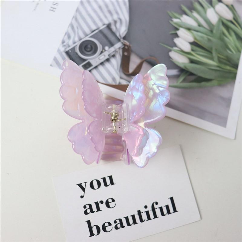 New Sweet Princess Butterfly Crab Hair Clips Colorful Fairy Butterfly Hair Claw Acetate for Women Hair Accessories