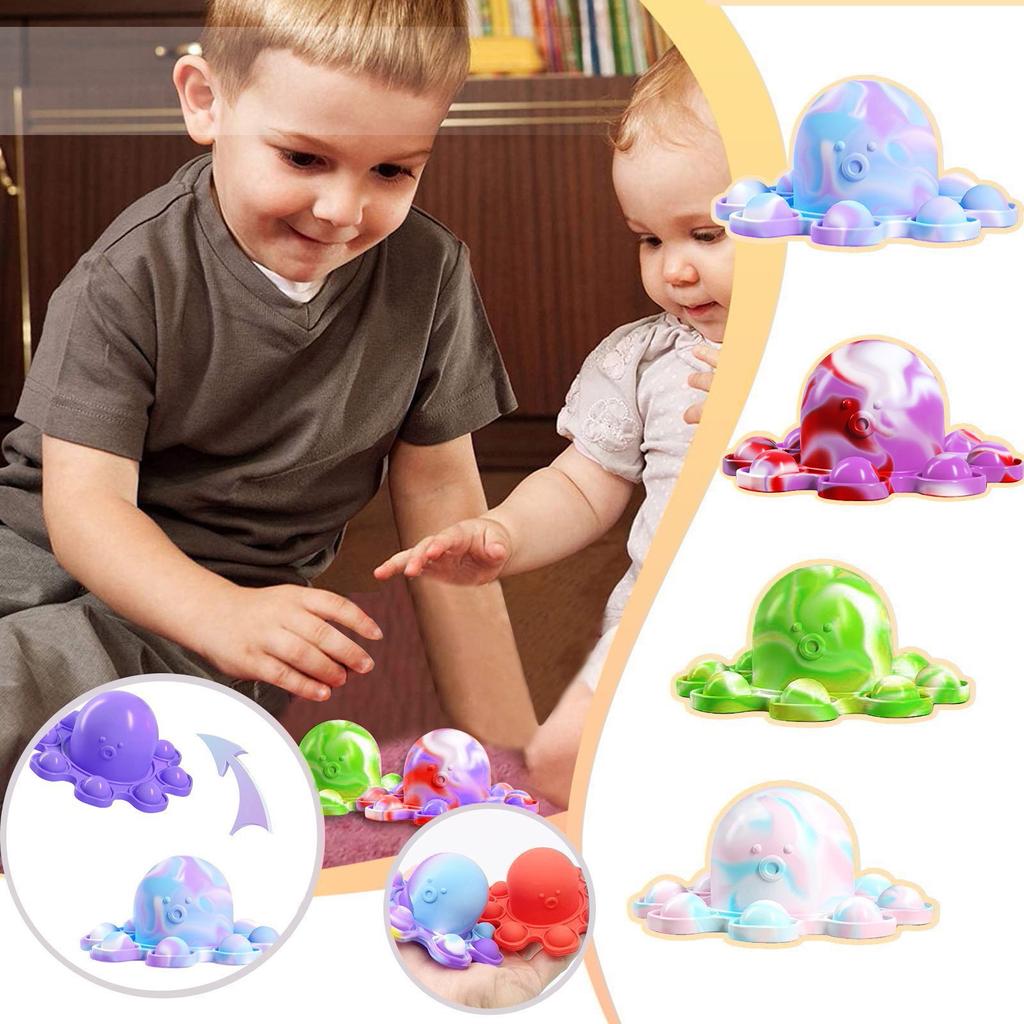 Spielzeug, Flip Reversible Octopus-Puppe Stress Relief Flip Octopus-Schlüsselanhänger