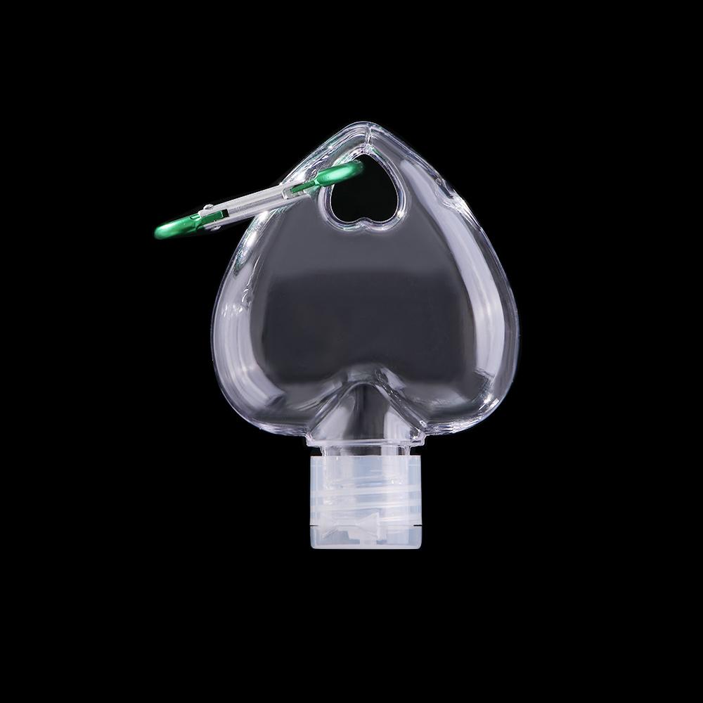 Klíčenka ve tvaru srdce Plastová kosmetická nádobka Plnitelná láhev Sprejová láhev Láhev na ruční mýdlo