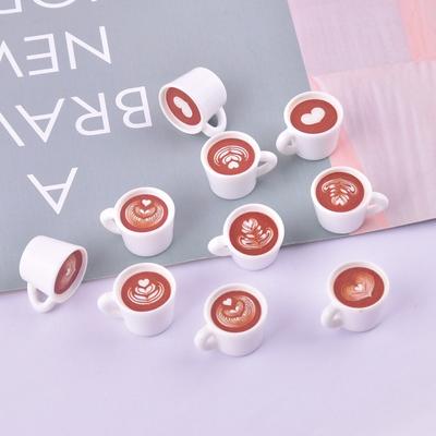 10ks 3D přívěsků na náušnice ve tvaru šálku na kávu, roztomilý kreslený falešný jídlo, DIY pryskyřice, sladký flatback kabošon, šperkový přívěsek, domácí dárek