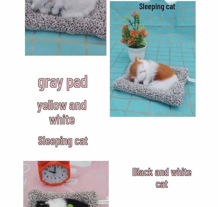 Simulovaná mňoukající kočka plyšová hračka s bambusovým uhlím sáček ozdoba pro děti