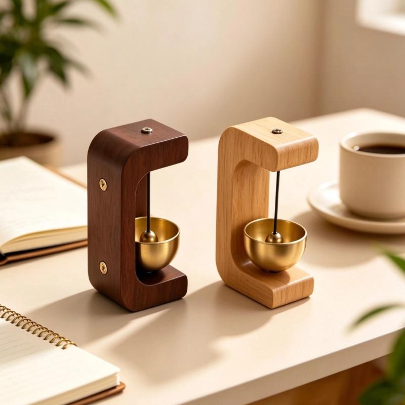 1Pcs Door Opening Reminder Bell Wooden Dopamine Doorbell Suction Type Entrance Wind Chime Housewarming Gift