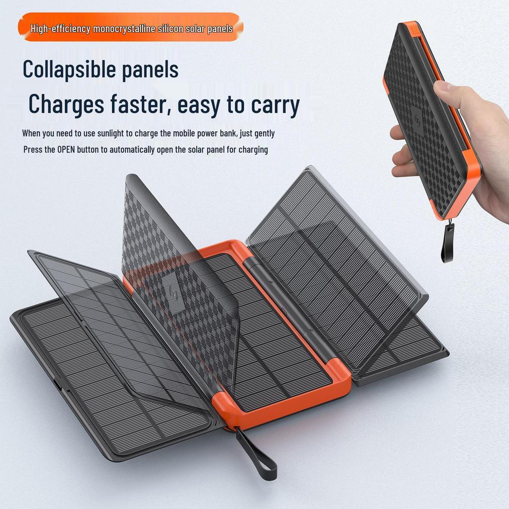 20000mAh Foldable Solar Power Bank – High-Capacity Portable Charger for Outdoor Camping