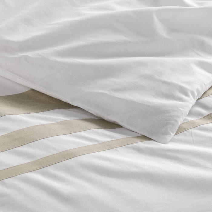 Housse de couette - Margaux - 220 x 240 cm - 95% coton - 5% lin - 2 taies d'oreiller