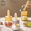 330ml Glass Seasoning Bottle With Cartoon Duck Telescopic Spoon Household Kitchen Salt Storage Box Leak Proof Moisture-proof