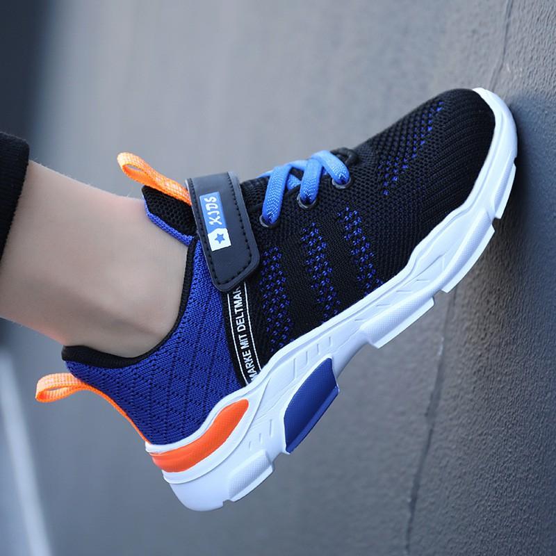 Boys Knit Mesh Sneakers Kids School Running Shoes Lightweight Breathable Sport Footwear Size 28-39
