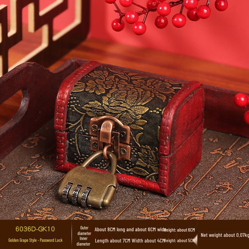 Caja de Joyería Antigua de Madera con Cerradura – Ideal para Anillos, Pulseras y Accesorios