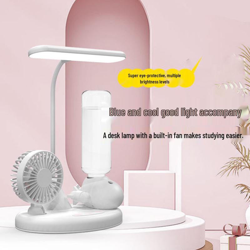 

Multifunctional 3-in-1 Desk Lamp: Humidifier, Fan, and Decorative Light for Office or Bedroom. белый