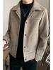 Men's Khaki and Black Casual Loose Thin Jacket for Spring and Autumn