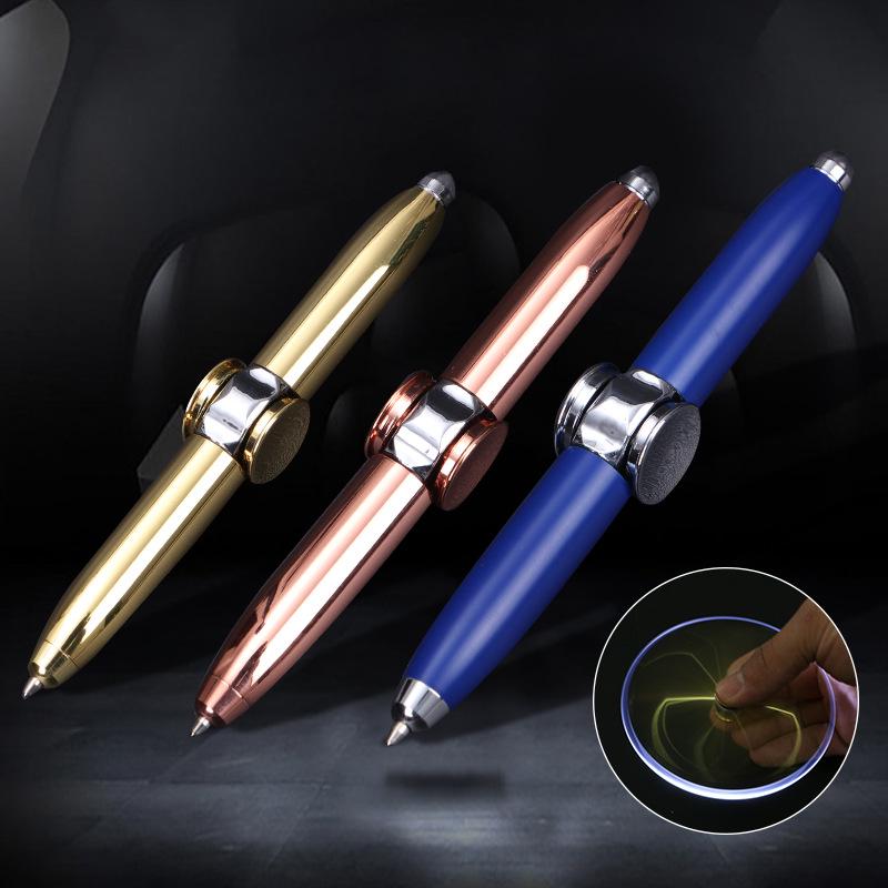 Creative Metal Spinner Pen: Multifunctional Luminous Ballpoint and Decompression Tool