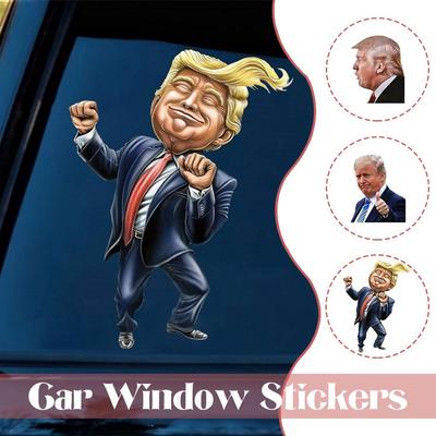 Cartoon Character American Style President Funny Car Car PVC Window Sticker Styling Stickers Auto Waterproof Window De Car Z2L0