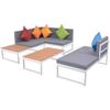 VidaXL Salon de jardin 4 pcs avec coussins Aluminium et WPC