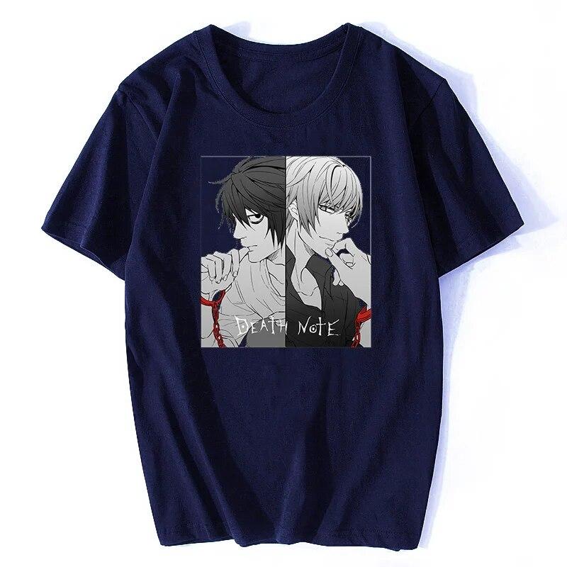 Death Note Summer Unisex Female T-shirt Tops Short Sleeve Fashion Cotton T-shirt Hip Hop Tees Anime Tops Oversized Streetwear