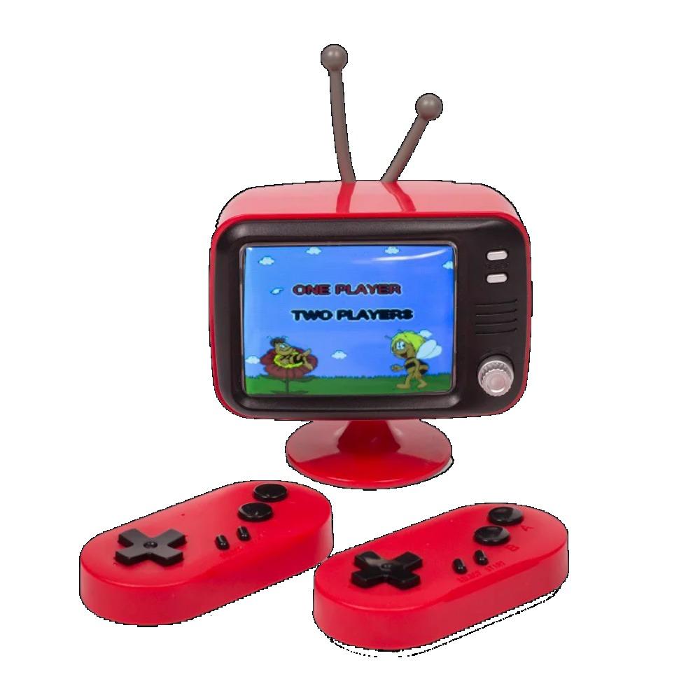 A Two Player Game Console with a Retro Mini TV Design