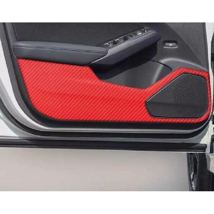 Panel Sticker For Honda Civic - Interior Door Anti-Kick Red Carbon Fiber