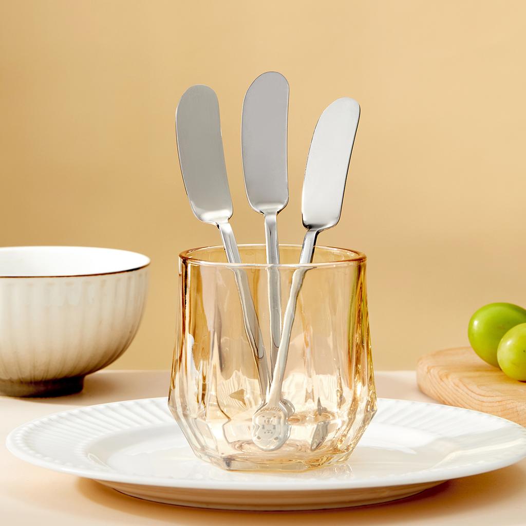 1/2pcs Cute 316 Stainless Steel Butter Knife Bread Jam Cream Spatula Long Handle Cheese Butter Spreader Kitchen Utensil