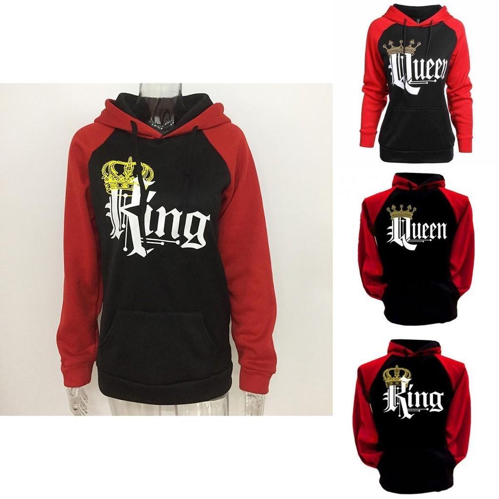 Luxurious King And Queen Crown Couples Matching Hoodies For Men And Women