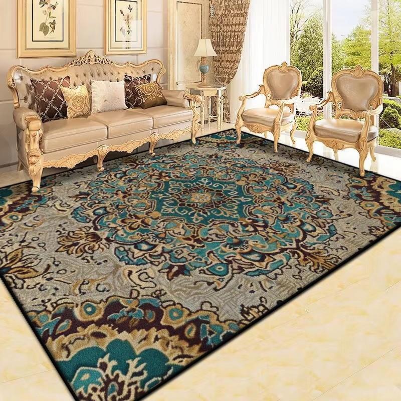 Perský koberec do obývacího pokoje Retro dekorace Velkoplošné protiskluzové koberce Luxusní pohovka Domov Snadno čistitelný Ložnice Společenská místnost Podlahová rohož Boho