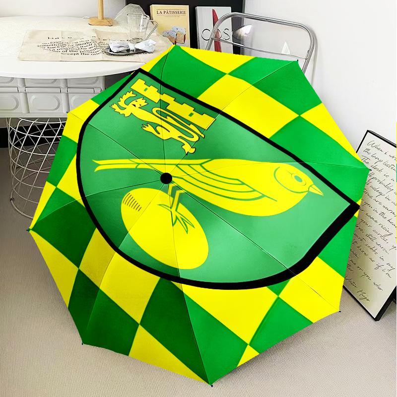 Nor-wich Football Club Crest Umbrella 8-Frame for Travel, Camping, Casual Lightweight Portable Umbrella, Essential for Every Family Holidays Gift
