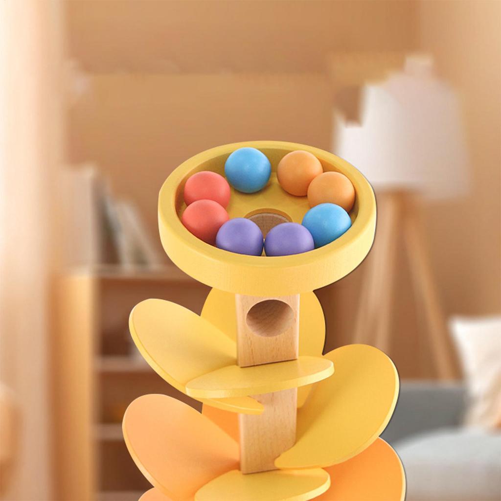 Toddler Ball Drop Rainbow Building Block Music Tree Color Cognition Toy Leaf Rolling Sorting STEM Music Integration Early Toy