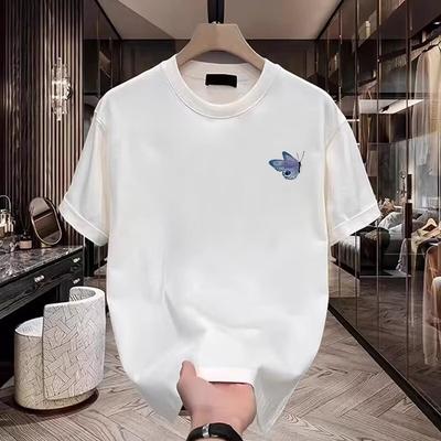 Verão Homens Mulheres Gola Redonda Manga Curta Estampa Camiseta Respirável Tops Esportivos