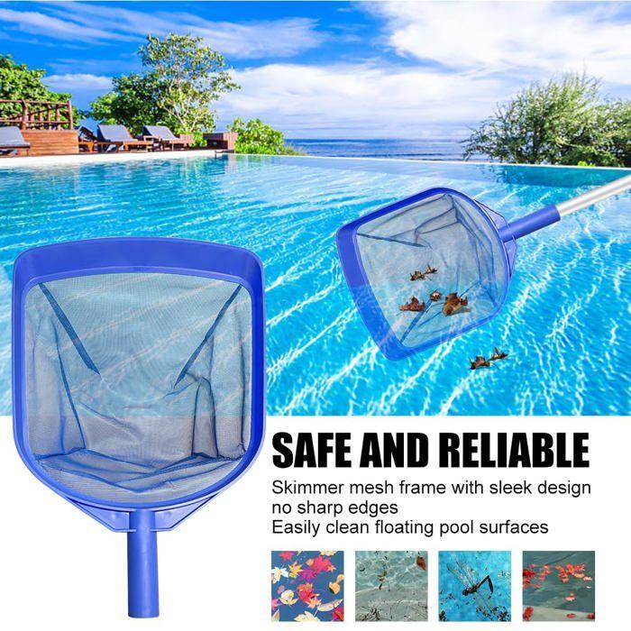 AIMOONSA Épuisette piscine maille extra fine 44×30 cm + perche aluminium 150 cm – kit nettoyage