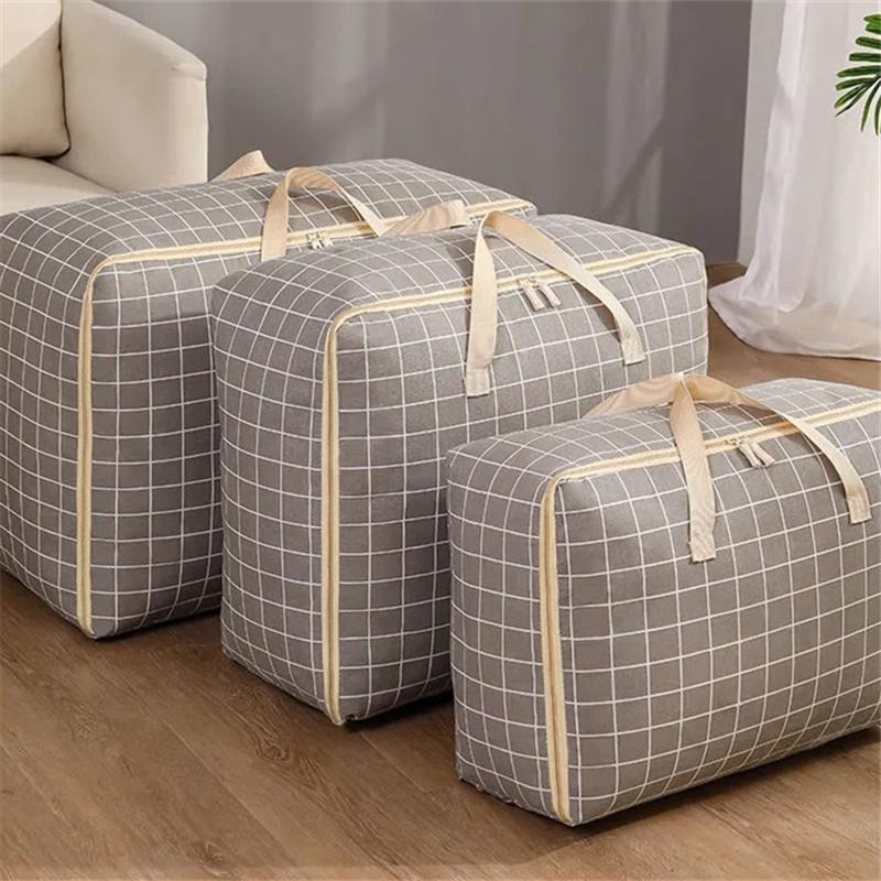Thickened Household Large Capacity Portable Storage Bag Zipper Quilt Clothes Storage Bag Student Waterproof Duffel Bag