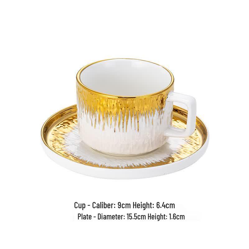 Light Luxury Gilded Ceramic Coffee & Tea Cup Set