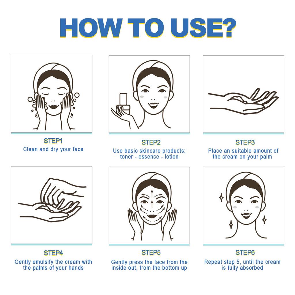 50ml Push Bottle Hyaluronic Acid Facial Cream Mooth Delicate Radiant and Translucent Rapid Absorption of Skin Retinol Anti Aging Serum