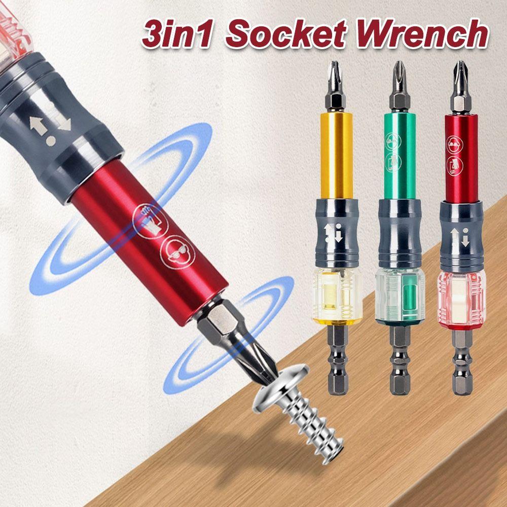 Dual-purpose Magnetic Screwdriver Bits Portable Connecting Rod Screws Woodworking Socket Wrench